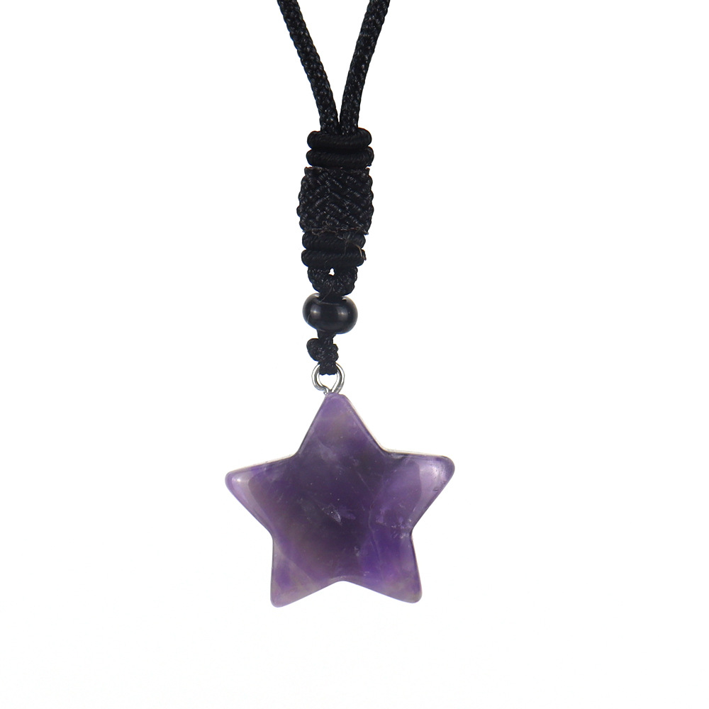 Simple Style Pentagram Crystal Handmade Pendant Necklace 1 Piece