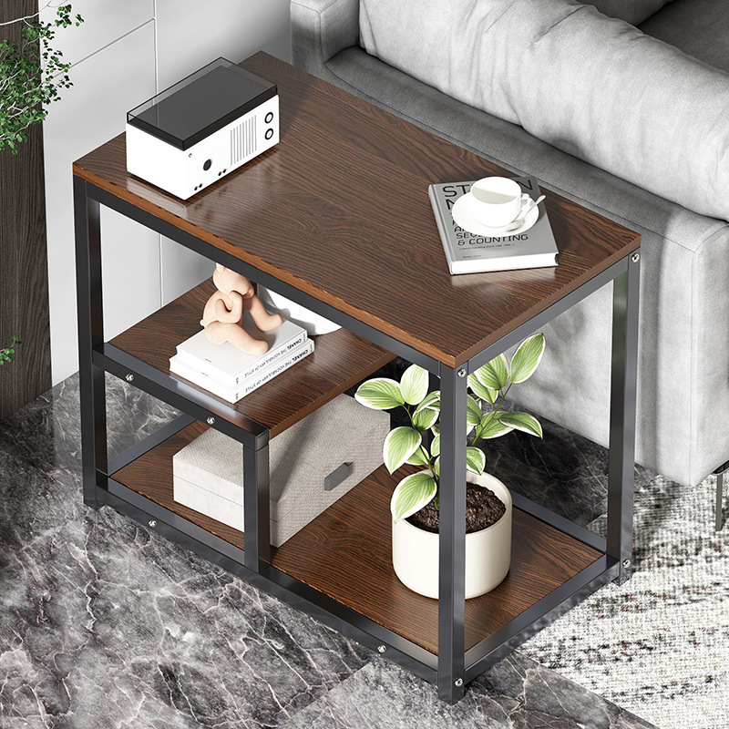 Mesa de café sofá Luz de lujo lado gabinete creativo pequeña mesa cuadrada simple almacenamiento rack dormitorio pequeño apartamento mesita de noche pequeña