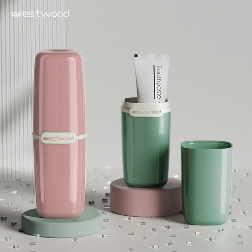 Westwood TC008 Professional Japanese Travel Toothbrush Cup Set with Portable Sealed Mouthwash Cup