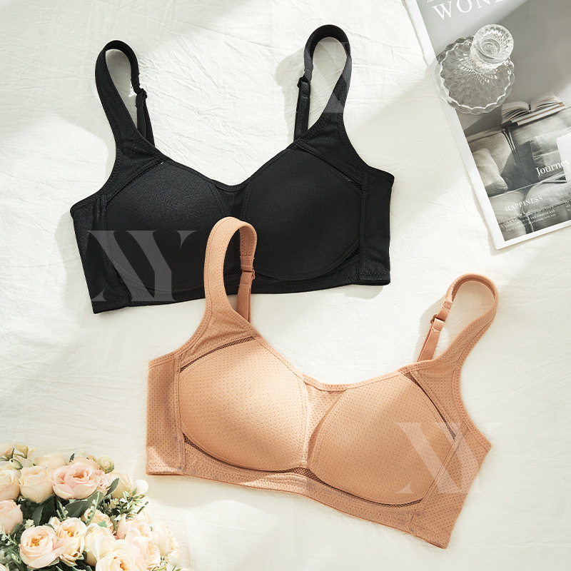 European and American Style Plus-Size Seamless Wireless Breathable Sports Bra for Women, Minimizes Large Bust, Anti-Sagging, Side Breast Support, Thin Style