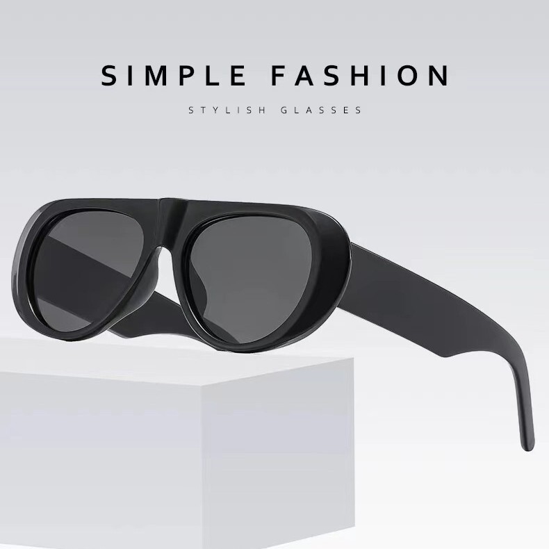Cross-Border Sunglasses for Female Pilots with Wide Legs, European and American Sun Protection, Fashionable Personality, Versatile Retro Large-Frame Sunglasses for Men, Starry Sky