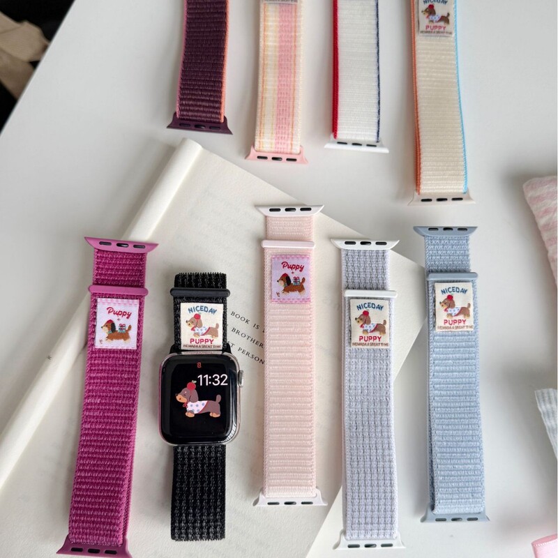 Sausage Dog Nylon Velcro Loop Strap Suitable for Apple Watch Iwatch11 Generation 9876Ultra/Se Sausage Dog Nylon Velcro Loop Strap Suitable for Apple Watch Iwatch11 Generation 9876Ultra/Se