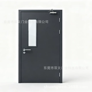 厂家定制深灰色高品质钢质防火门 出口品质