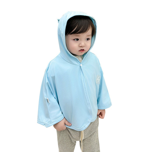 Sunscreen Poncho 50+ Summer Ice Silk Stylish Hooded Cape for Boys and Girls Universal Style Sunshade