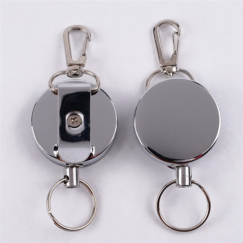 Factory Direct Supply of 4cm All-Metal Easy-Pull Buckle Retractable Outdoor Wire Rope Puller Anti-Lost Keychain Factory Direct Supply of 4cm All-Metal Easy-Pull Buckle Retractable Outdoor Wire Rope Puller Anti-Lost Keychain