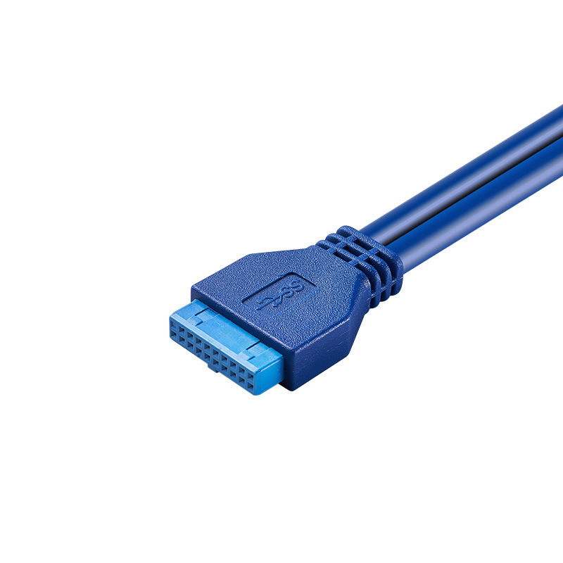 Usb3.0回転20pinデータケーブルバックpciバッフルボード拡張20pinデュアルポートUSB3.0延長線|undefined