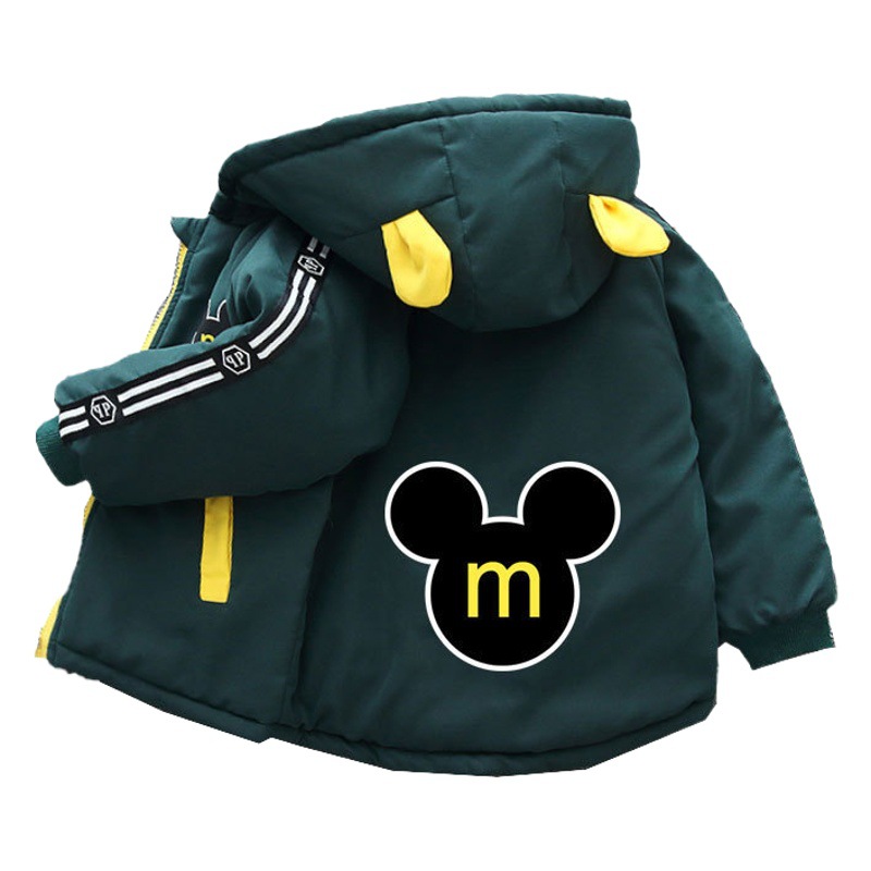 Ropa para niños abrigo para niños Otoño e Invierno para niños Abrigo acolchado con capucha estilo occidental ropa engrosada estilo coreano casual