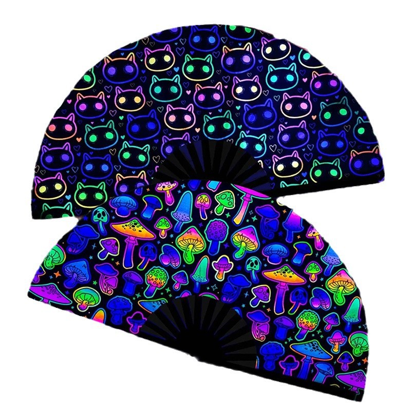 Ventilador nocturno Bungee de fiesta 33cm gran tamaño ventilador plegable ventilador de sonido ventilador kung fu impresión personalizada
