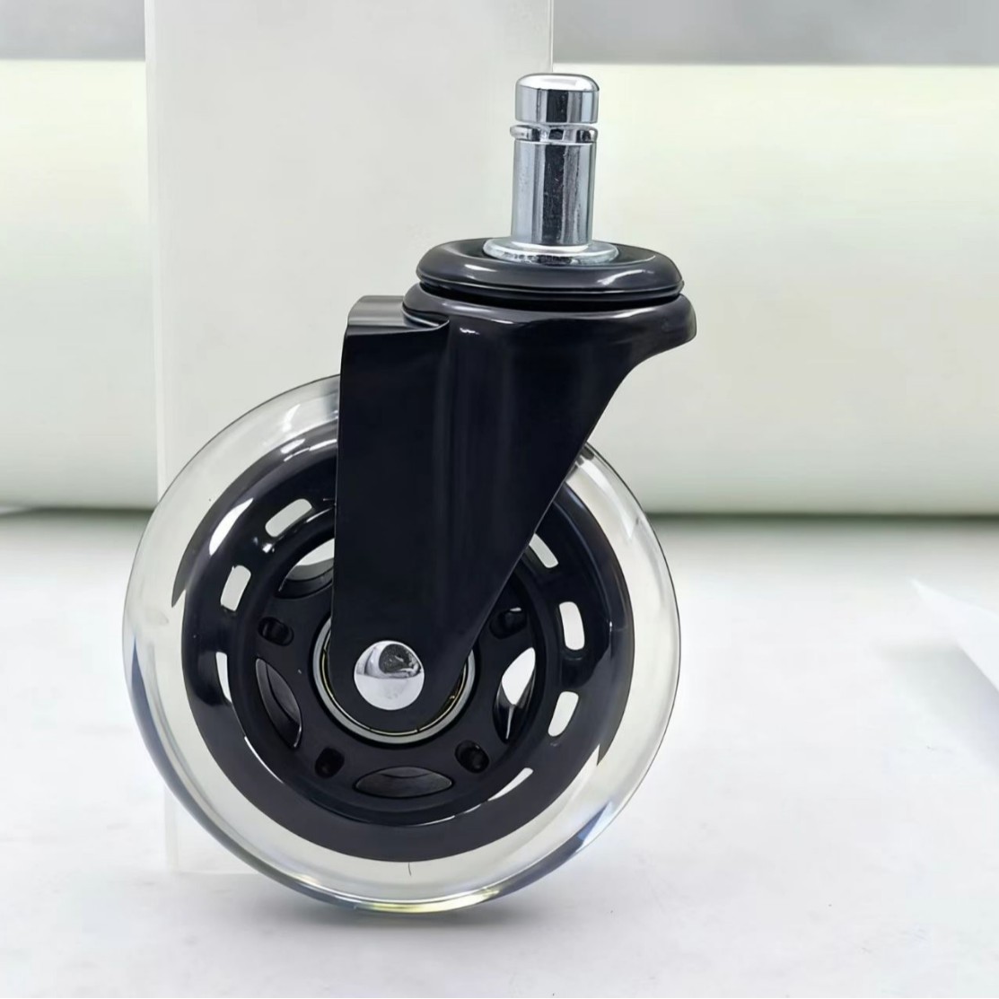 3inch Pu Plug-In Silent Caster Wheels, Universal Wheels, Transparent Casters, Polyurethane-Coated Wheels, Cross-Border Snap-On Casters