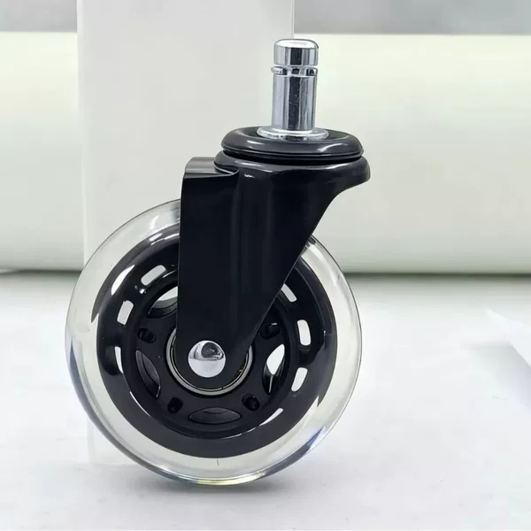 3inch Pu Plug-In Silent Caster Wheels, Universal Wheels, Transparent Casters, Polyurethane-Coated Wheels, Cross-Border Snap-On Casters