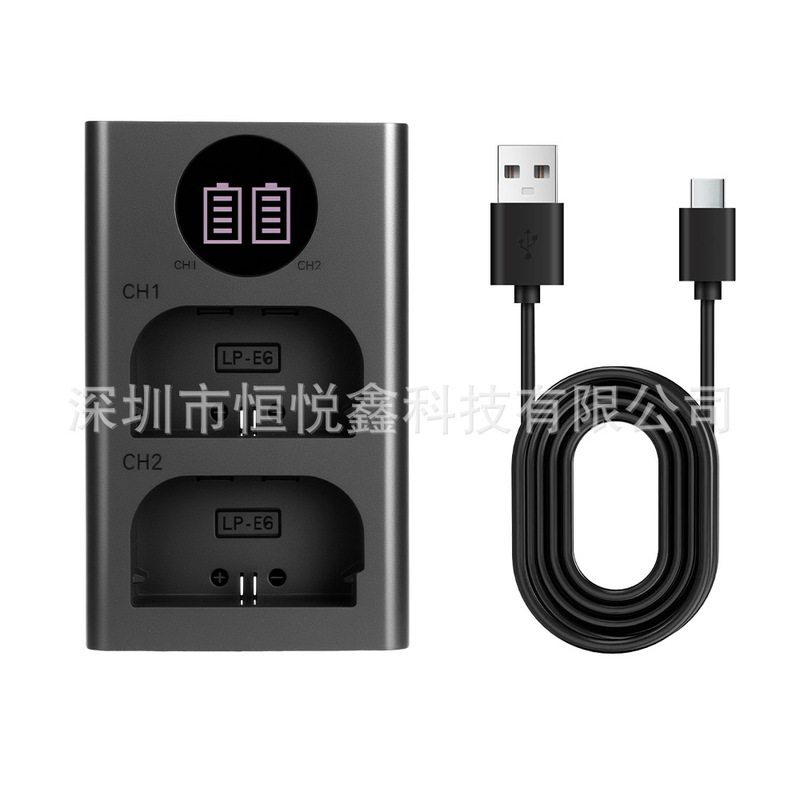 Suitable for Nikon, Canon, Sony Camera Battery Dual Charger En-El15 Lp-E6 Lc-E10