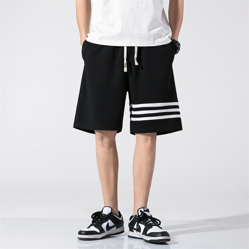 Clover Large Size Waffle Fashion Versatile Loose-Fitting Breathable Comfortable Casual Sports Shorts with Logo Print Clover Large Size Waffle Fashion Versatile Loose-Fitting Breathable Comfortable Casual Sports Shorts with Logo Print
