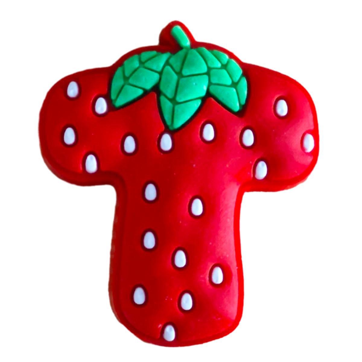 Women's Gender Letter Strawberry Shoe Accessories PVC Slippers Winter Summer Spring Shoe Buckle