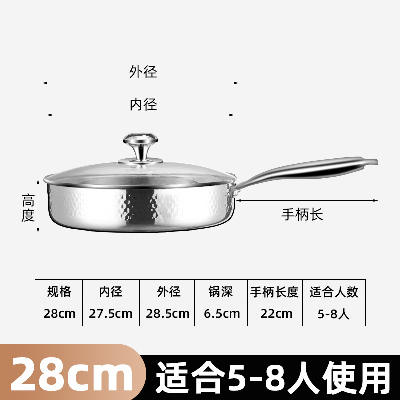 28CM Hammer Pattern Fryer (con tapa)