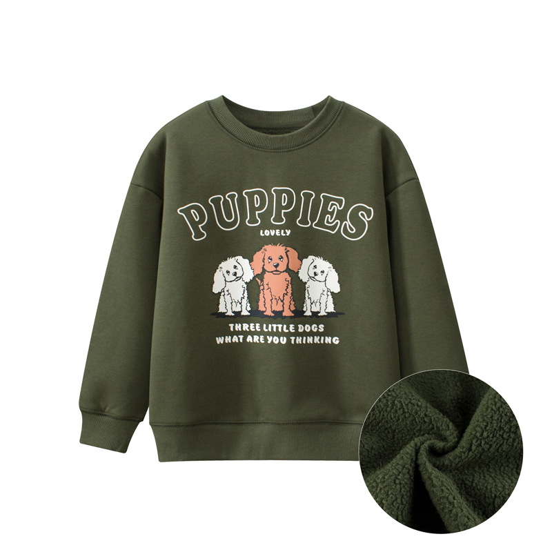 GRRR ropa de estilo coreano para niños suministro transfronterizo Otoño e Invierno suéter para niños mediano y grande ropa de hombre y mujer forrada de lana entrega de una sola pieza