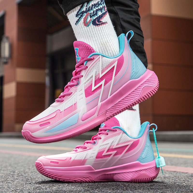 White demi-season basketball shoes with depreciation for men and…