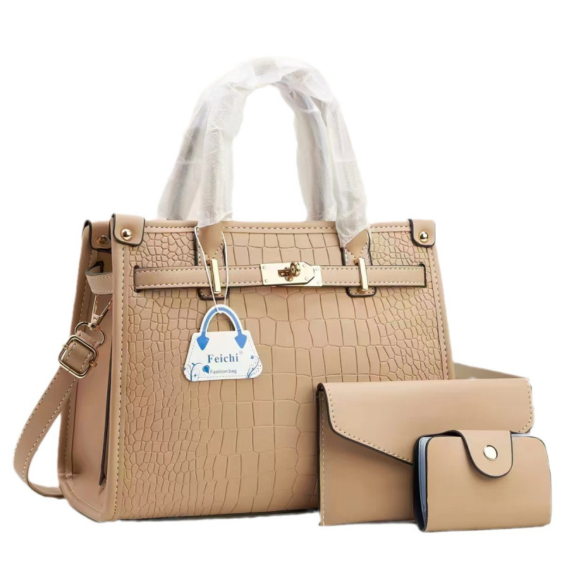 Bolso bolso nuevo estilo patrón de piedra bolso de madre e hijo color sólido diseño de tendencia comercio exterior bolso femenino de Taizhou bags transfronterizos