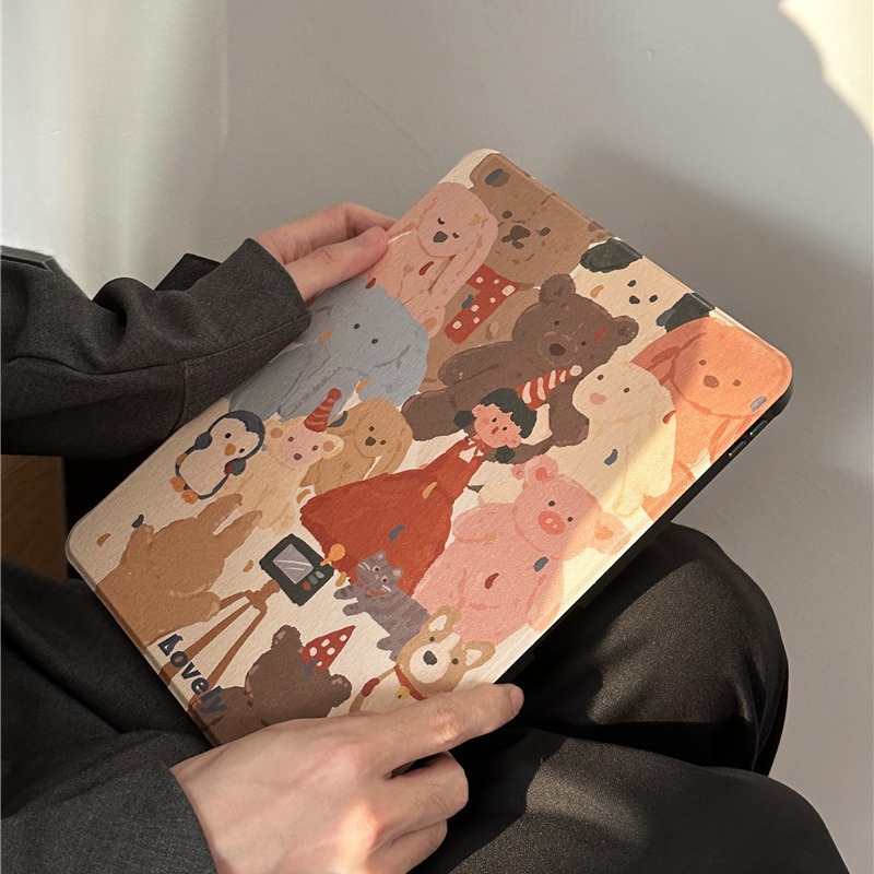 Cartoon Doll Girl Suitable for iPad Pro Tablet Protective Cover Air Rotating Stand Mini with Pen Slot 10Th Generation