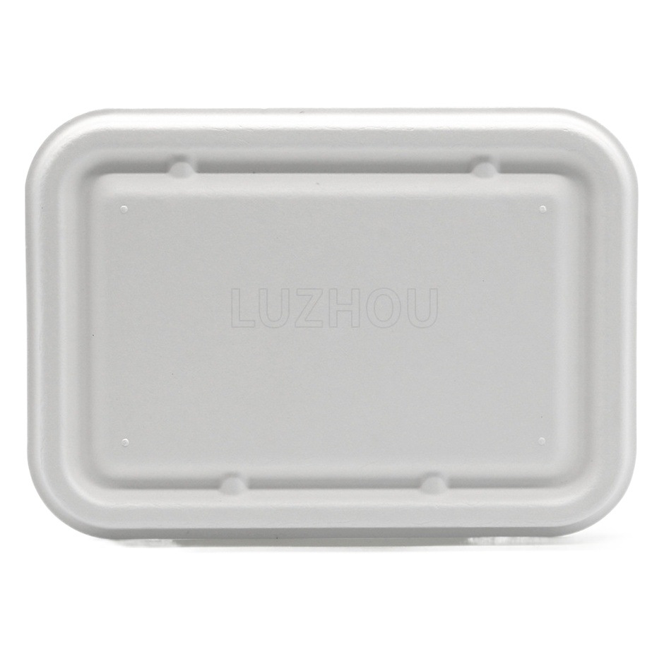 Fábrica verde al por mayor Pulpa de caña de azúcar desechable vajilla de protección del medio ambiente borde estrecho 750ml caja cuadrada degradable compostable