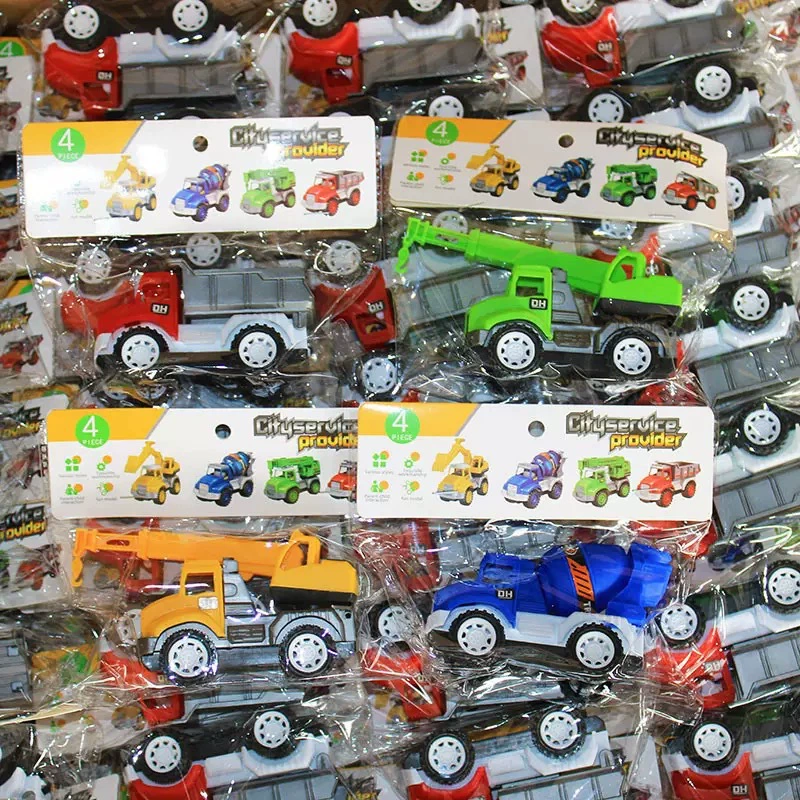 Детская игрушечная машина скользит пожарная машина инженерная машина экскаватор опрокидывание смеситель автомобиля санитарный автомобиль набор 2 юаней игрушка