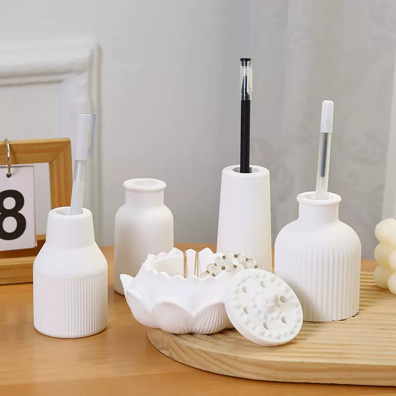 石膏白胚花瓶石膏娃娃可上颜色假花花瓶装饰客厅卧室摆地摊批发花