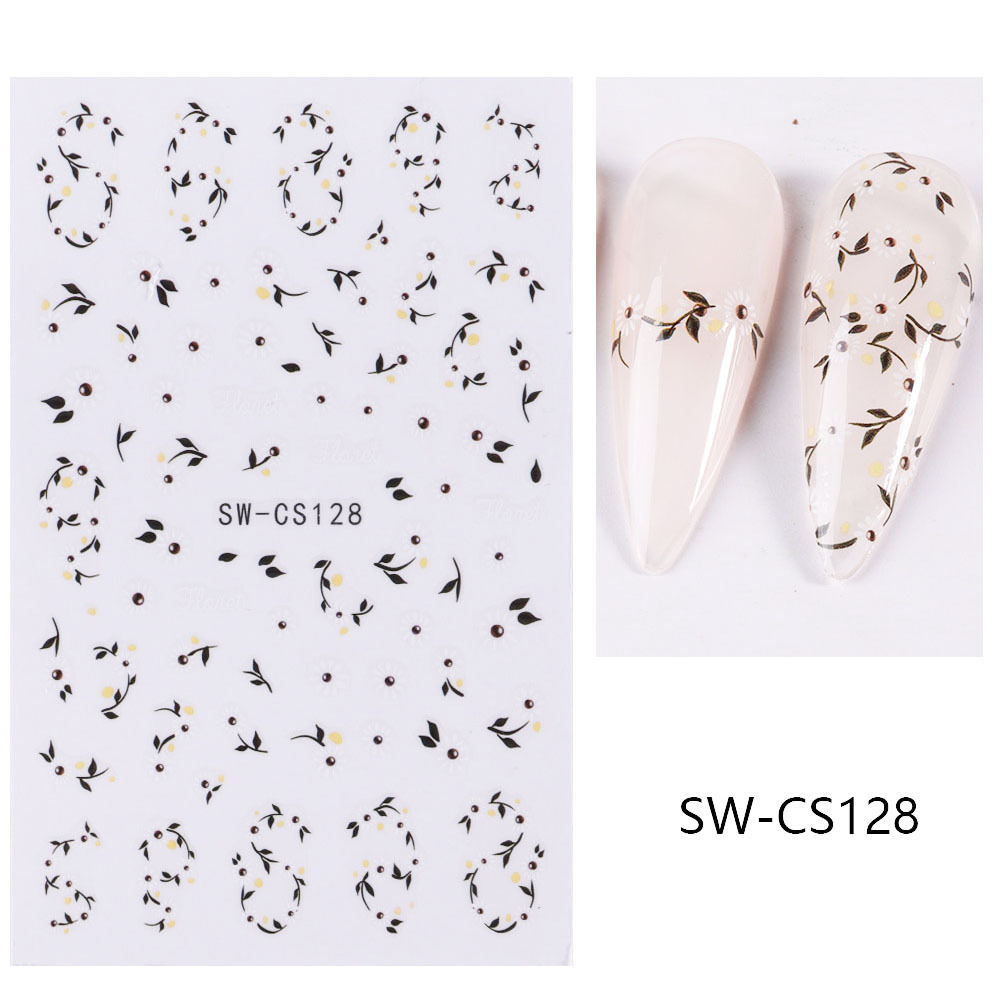 Ventas transfronterizas de pegatinas de uñas al por mayor primavera y verano nuevas flores secas de acuarela flor de lavanda pegatinas de uñas 3D