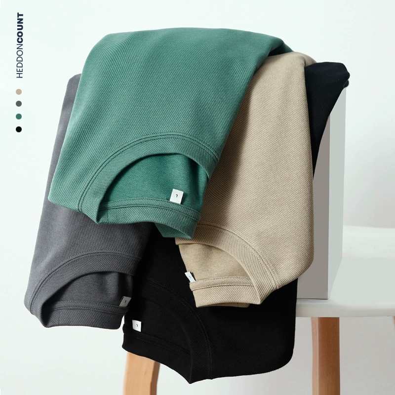 Мужская футболка Dengjue, 260 г, однотонная, с коротким рукавом, хлопок, унисекс, в японском стиле, цвет лесной зеленый, модный бренд, летняя одежда, свободный крой, универсальная