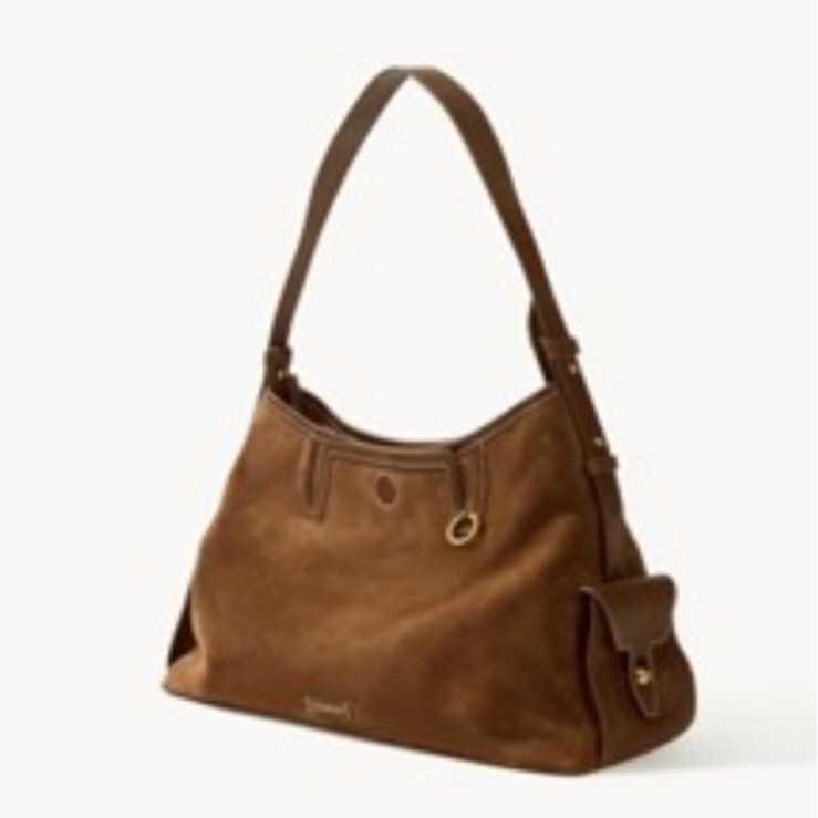 Song Dunji Genuine Leather Hobo Shoulder Bag Vertical Style Boat-Shaped Soft Bag