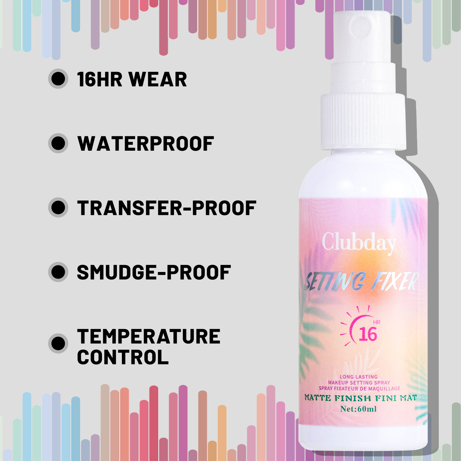 Clubday 60MLbaoshi Matte Setting Spray Clear Setting Spray Water undefined
