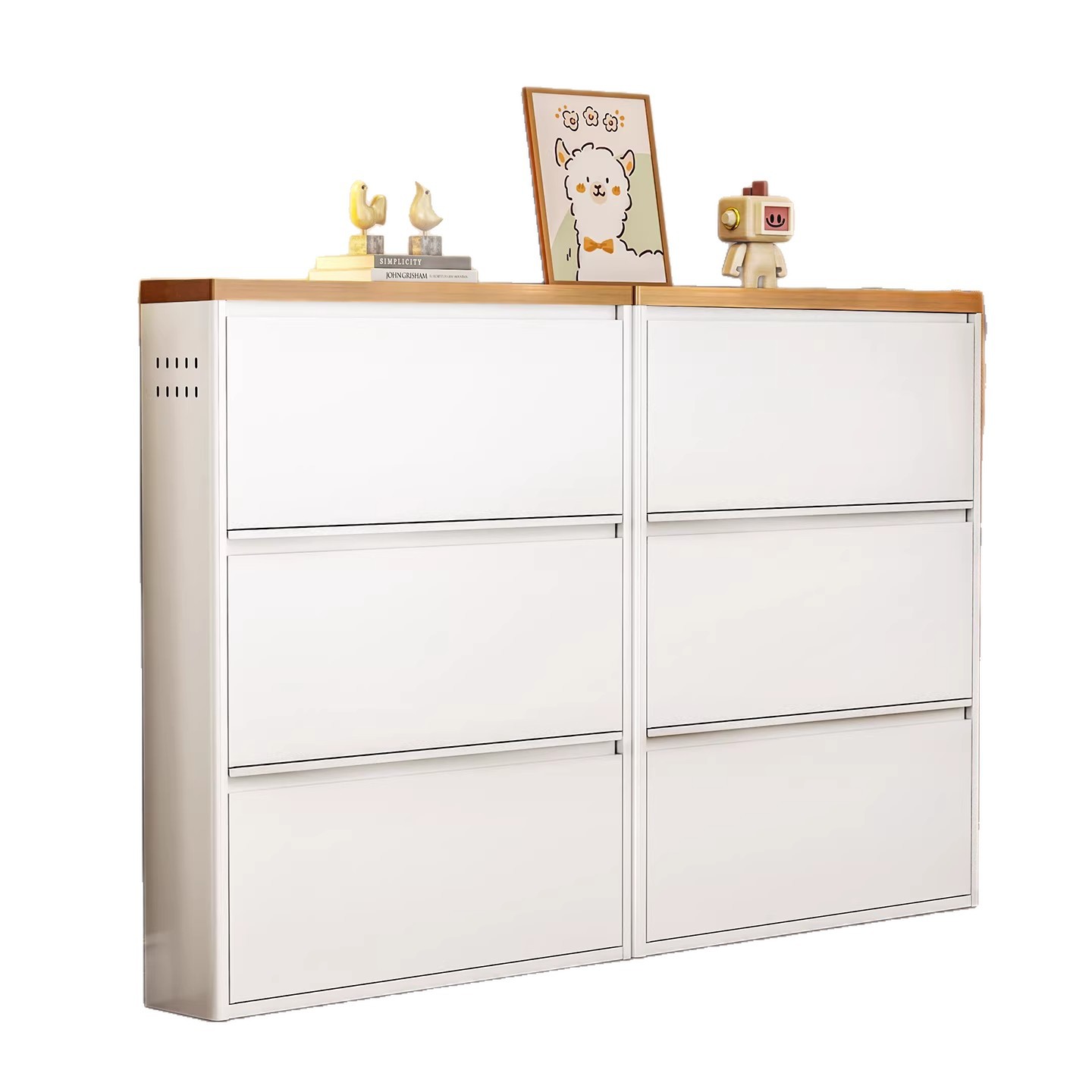 超薄型鋼製靴箱家庭用玄関ビル大容量ブリキキャビネット収納入戸玄関多機能ダンプキャビネット