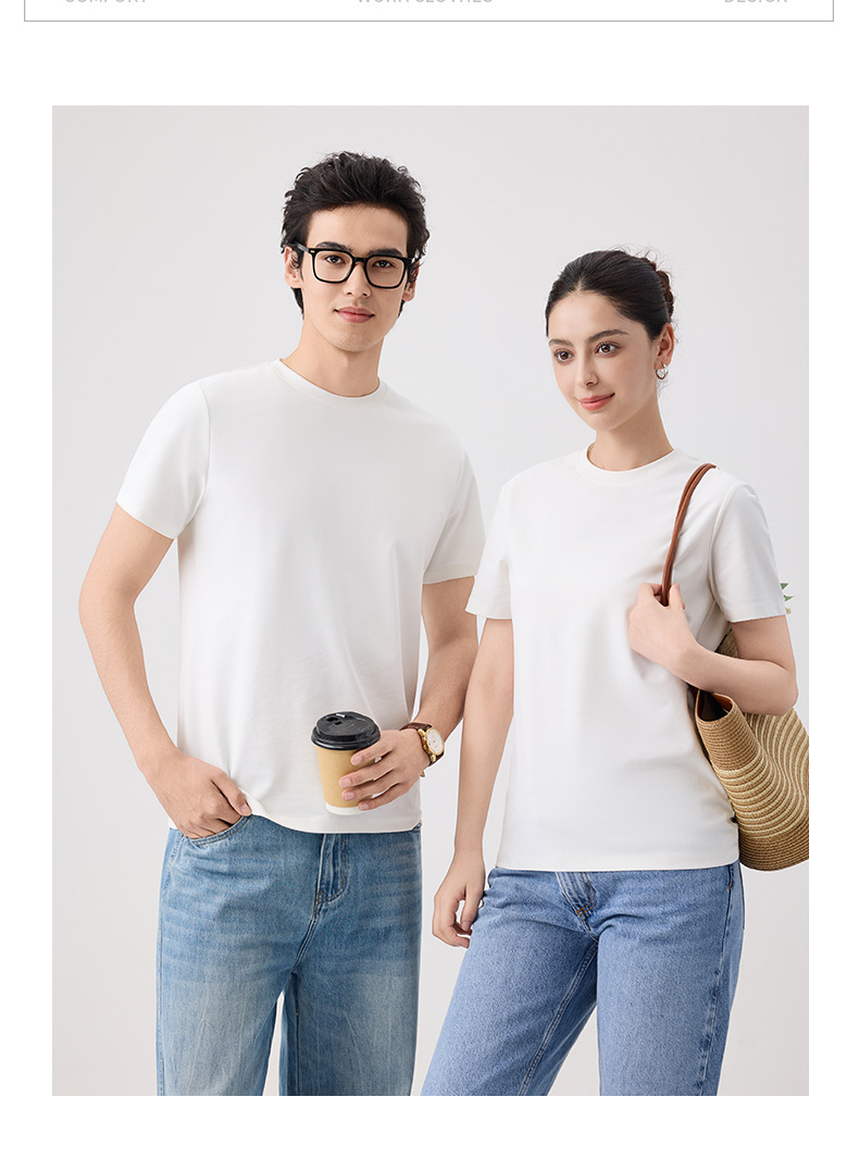 80 Xinjiang algodón largo de cuello redondo de manga corta verano de alta gama ejecutivo ropa de trabajo de hombre camiseta personalizada logotipo impreso