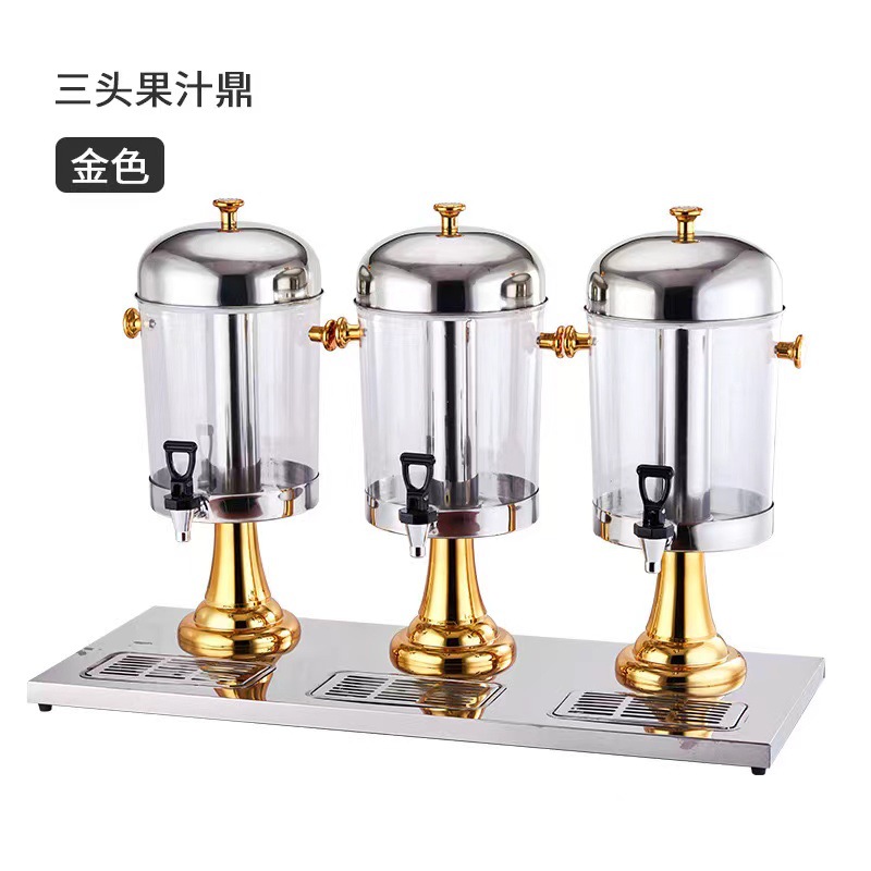 Buffet comercial Acero inoxidable Espesar Jugo Ding Máquina de bebidas de refrigeración de cabezal simple y doble Máquina de bebidas frías transparente con grifo