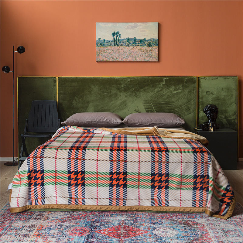 Manta de franela de lujo ligero un suministro de transmisión en vivo transfronterizo de Ding engrosada manta antiestática de vellón de coral de doble capa