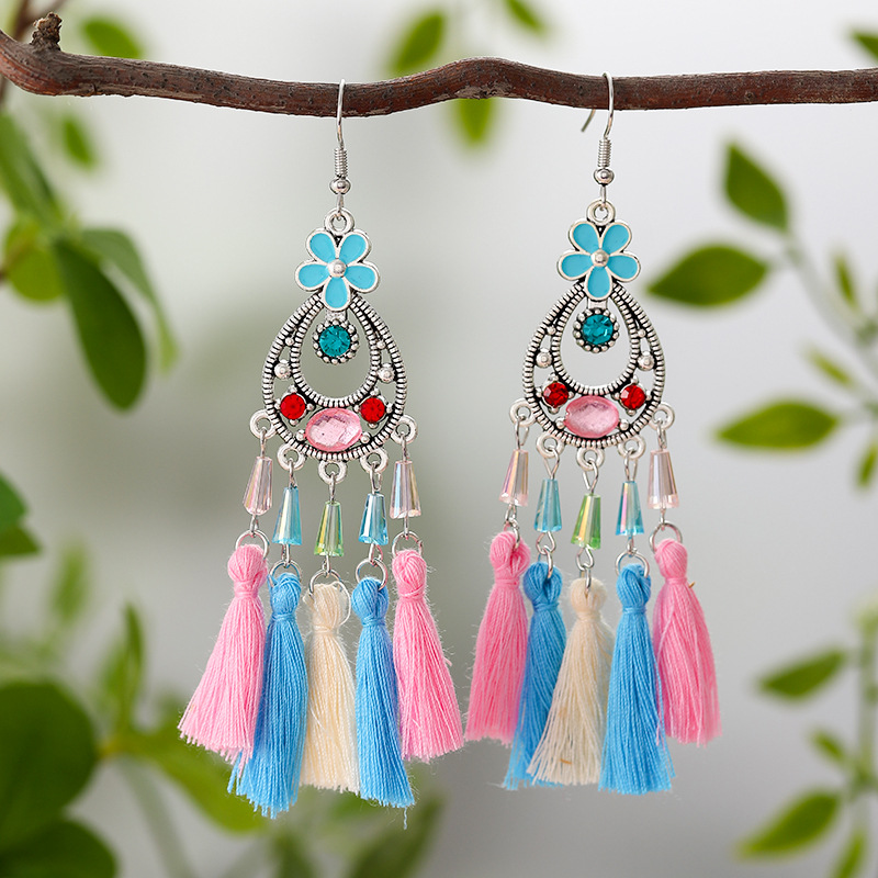 retro earrings with tassels