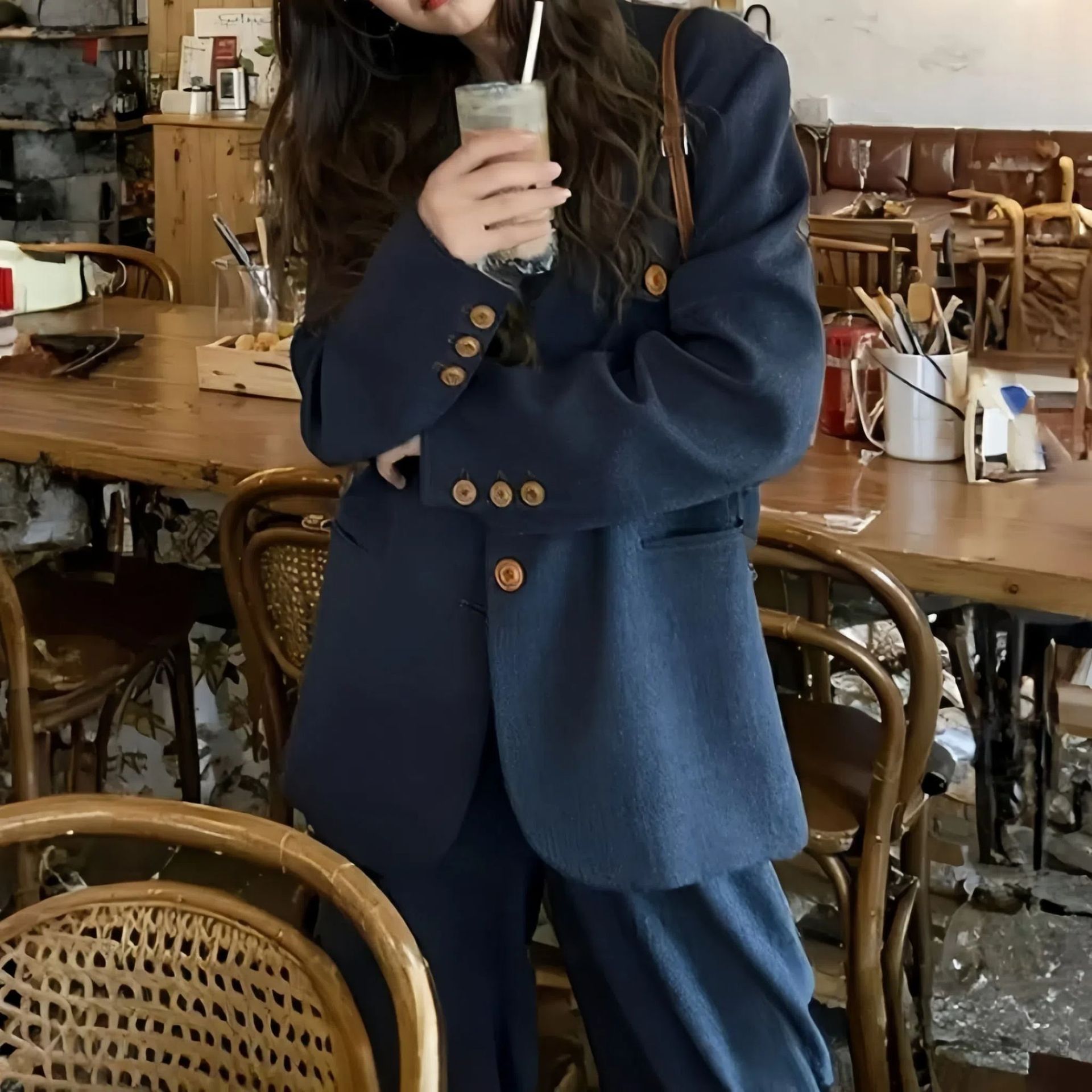 GraceChic 2025 Spring And Autumn New Style Complete Fashionable Elegant Slim Fit Petite Suit Two-Piece Set_voghion.com