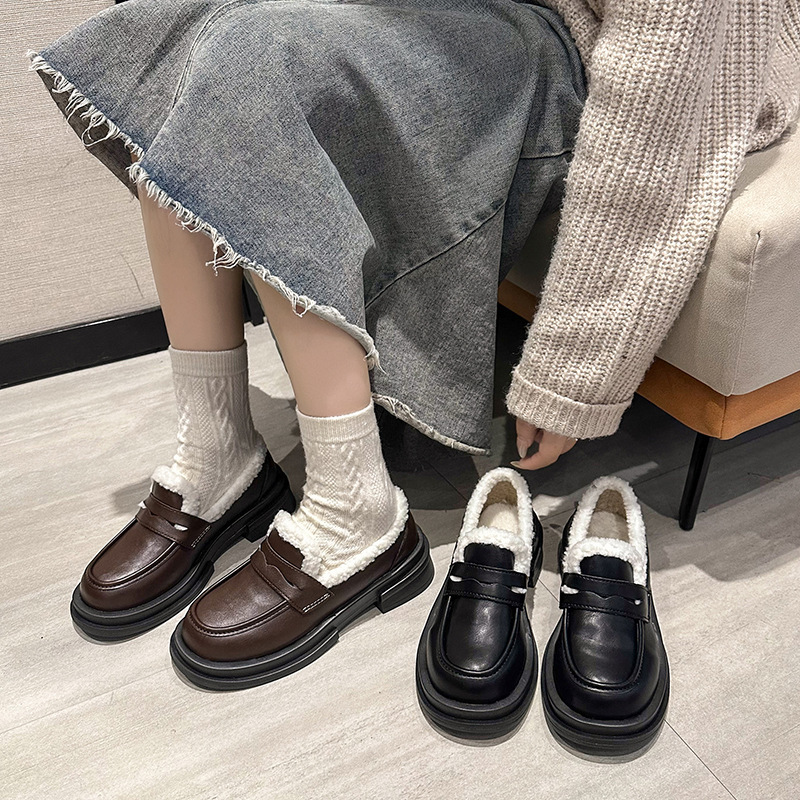 Insulated winter keep warm casual universal shoes English style…