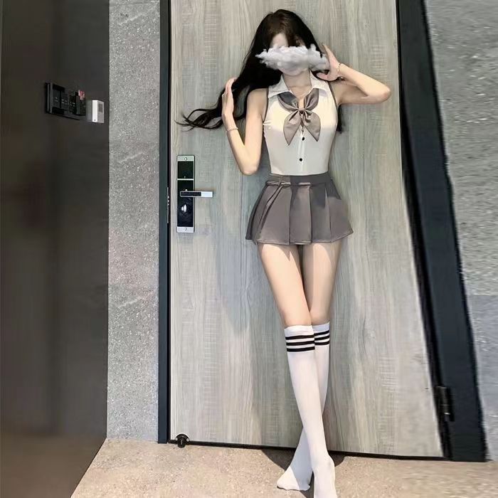 Sexy Preppy Style Revealing Short Skirt Campus Pure Lust Hot Uniform Suit Pure Young Jk Sailor Suit Female Fun