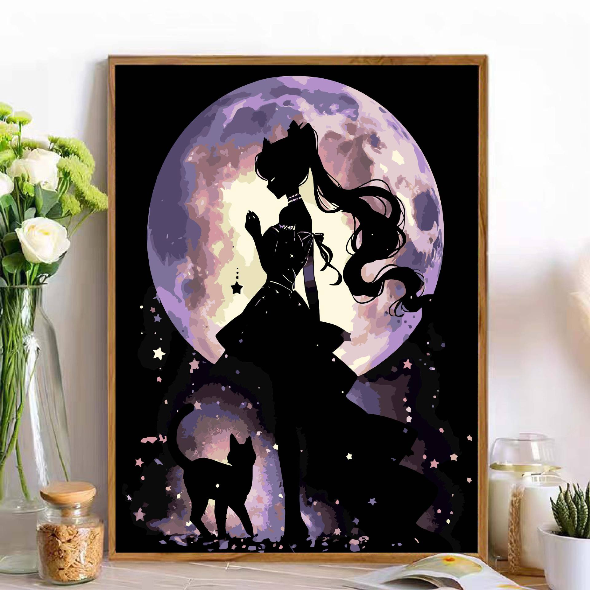 Sailor Moon pinturas digitales pinturas a óleo DIY pinturas a color pinturas acrílicas pintadas a mano pinturas decorativas animados