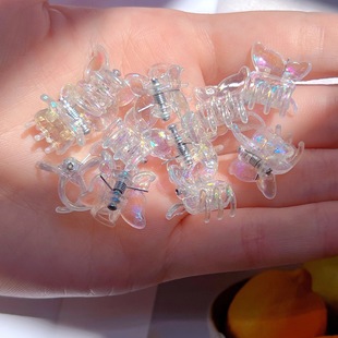Fairy Mermaid Ji Laser Little Butterfly Hairpin Fantasy Color small size Shark Clip White Flower Fairy Girl Plastic Hair Accessories