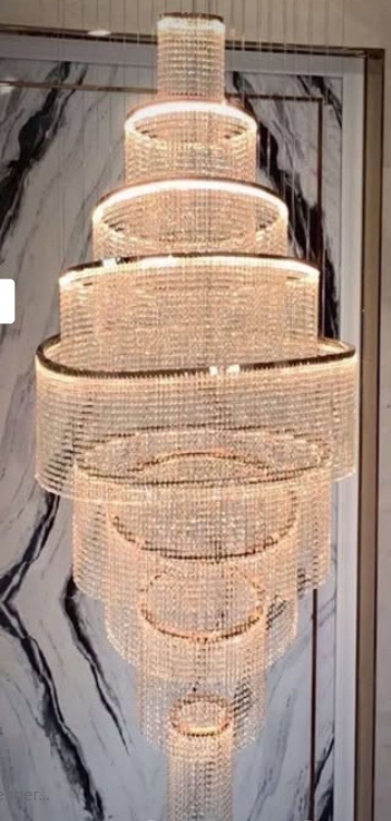 Lámpara de hotel a gran escala, araña de cristal personalizada, lámpara de cristal artesanal, lámpara de cristal en forma de pez, lámpara de Zhongshan, araña grande