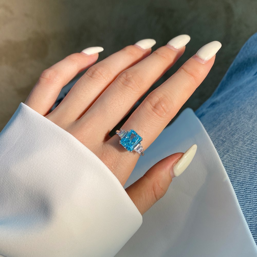 Fashion Geometric Sterling Silver Plating Zircon Rings 1 Piece