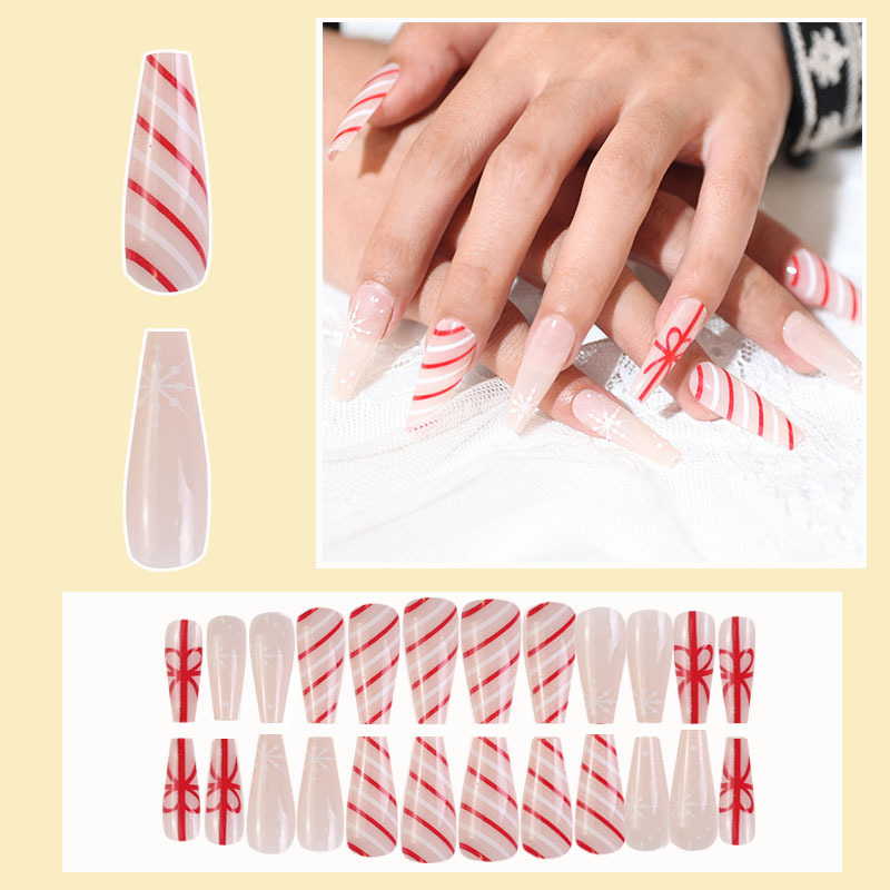 Navidad desgaste armadura nupcial clavo artificial acabado uñas pieza caja desmontable parche de uñas