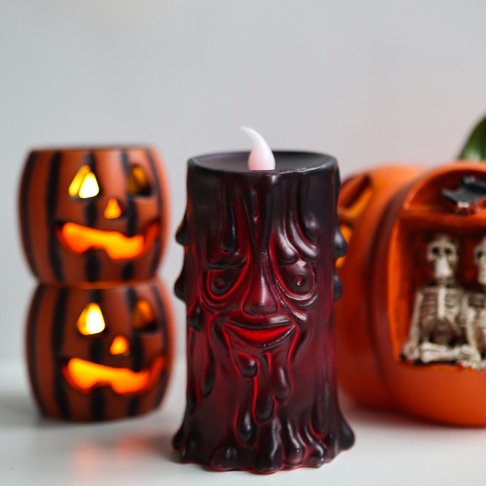 Decoración de Halloween esqueleto fantasma mesa de lámparas colocado horrores árbol demonio calabaza lámpara decoración de fiesta velas lámparas de noche