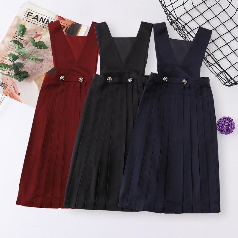Milk protection skirt JK skirt card milk skirt suspender skirt dress breast protection skirt women's uniform skirt solid color maxi skirt pleated skirt