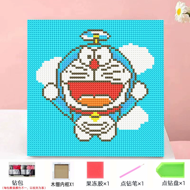 Набор алмазной мозаики DIY Kuromi и мультфильмы 20×20 см, рамка-наклейка, детское творчество