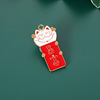 Red metal festive keychain, bag, Chinese style