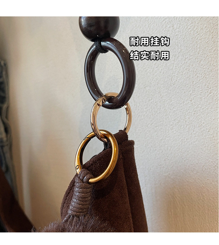 Túi xách tay nữ dáng kẹp nách đeo vai chất liệu PU phong cách tối giản, dung tích lớn — Kaki không có mặt dây chuyền, Màu cà phê Không có mặt dây chuyền, Màu nâu không có mặt dây chuyền, Đen không có mặt dây chuyền chi tiết 3
