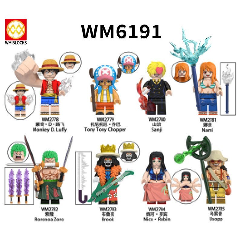 Foreign Trade Special for WM6191 Animation Series Pirate Brook Assembled Building Blocks Toy Bag Wholesale