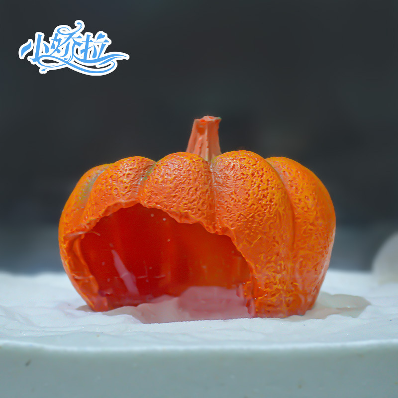 Escenario de Halloween, resina decorativa, pecera de simulación, paisajismo de calabaza, casa de evitación, acuario, mascota de escalada pastoral, decoración de vegetales