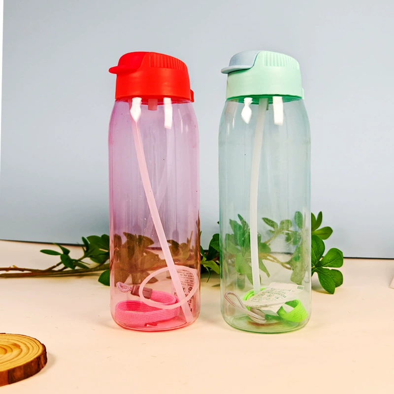 Один кусок волос богатого океана 570 мл для мужчин и женщин спортивный портативный соломинку пластиковый чайник с высокой внешностью летом оптом